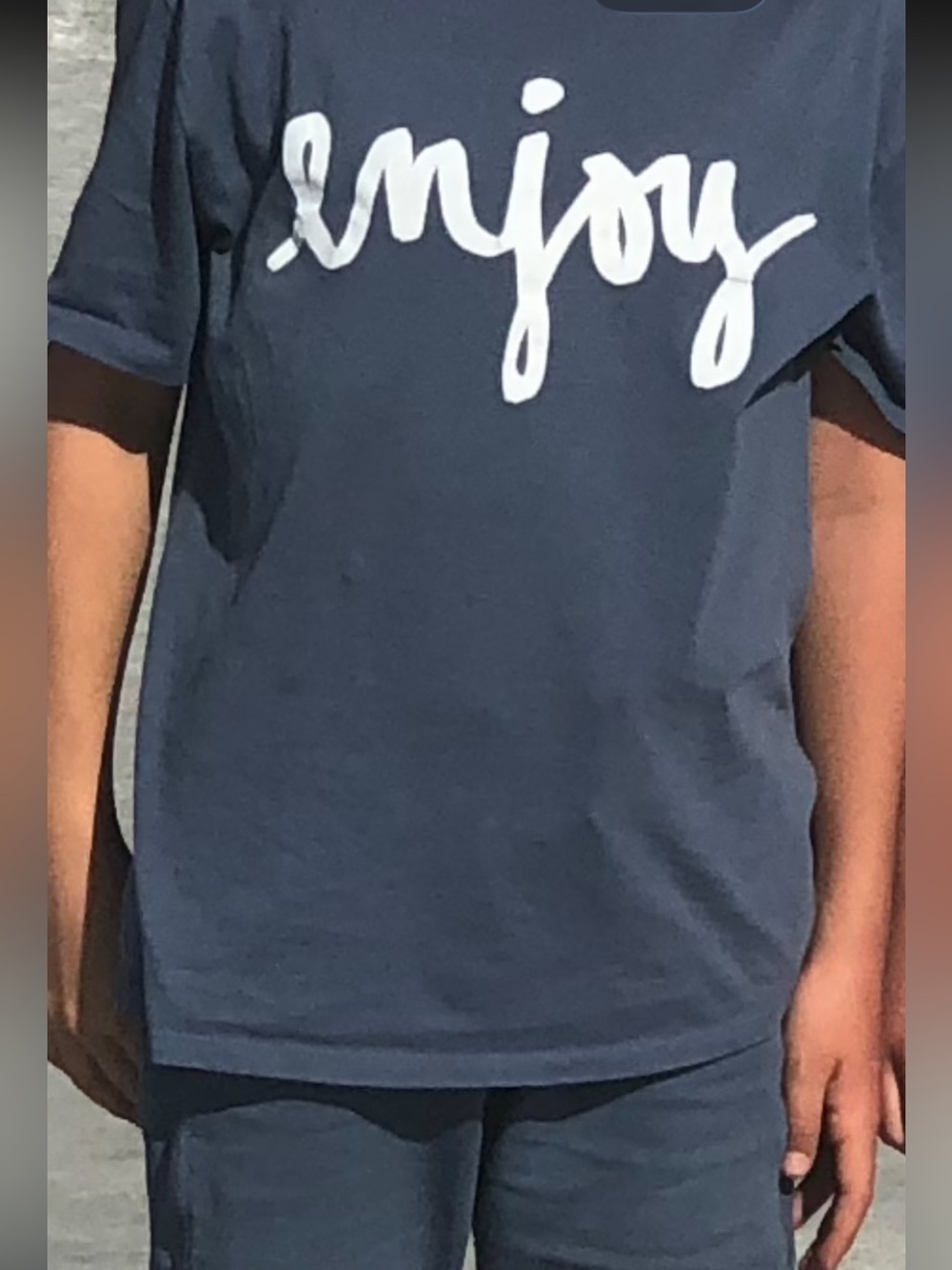 Zara Boys Blue Tee with White "enjoy" Script size 11/12 y old